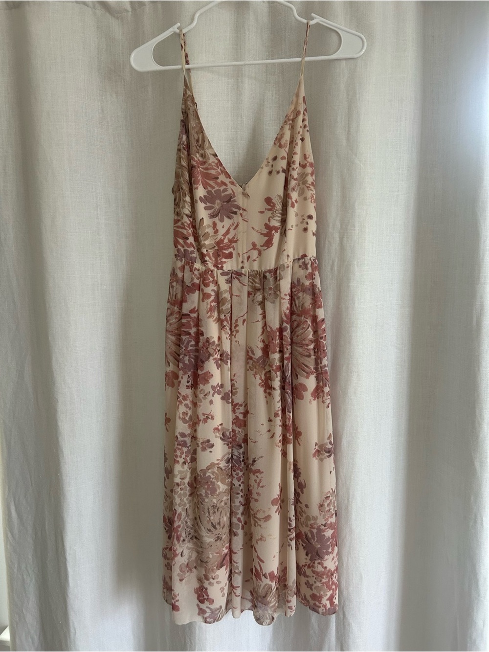 Wilfred Cream Floral V-Neck Spaghetti-Strap Maxi Dress